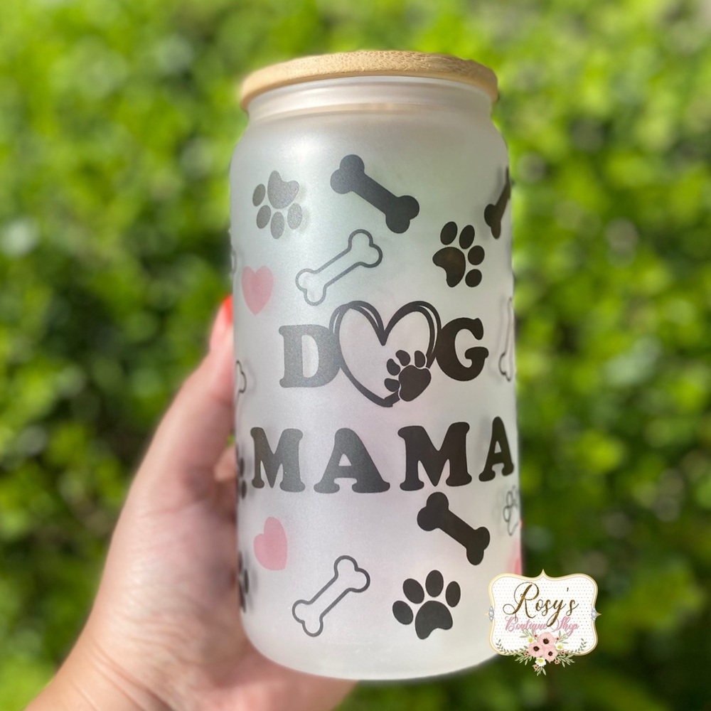 Dog Mama 16oz libbey glass cup